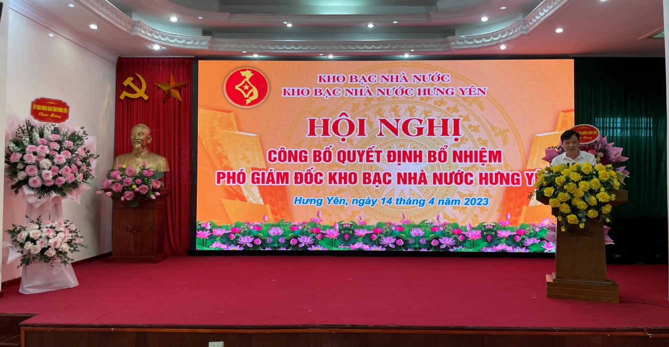 Đồng chí Phạm Ngọc Hoa, Phó Giám đốc KBNN Hưng Yên phát biểu nhận nhiệm vụ 